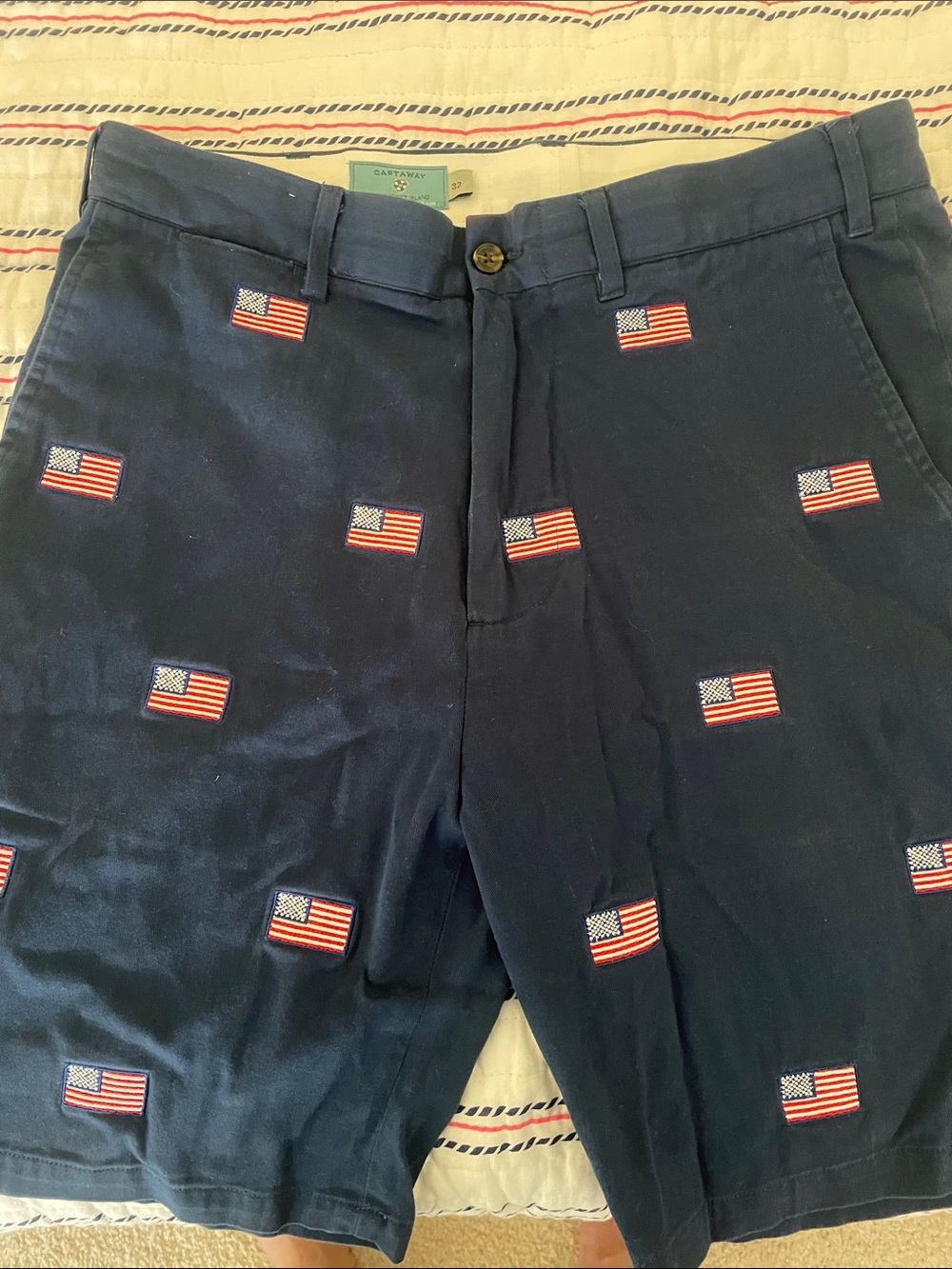 Castaway Men’s American Flag Shorts